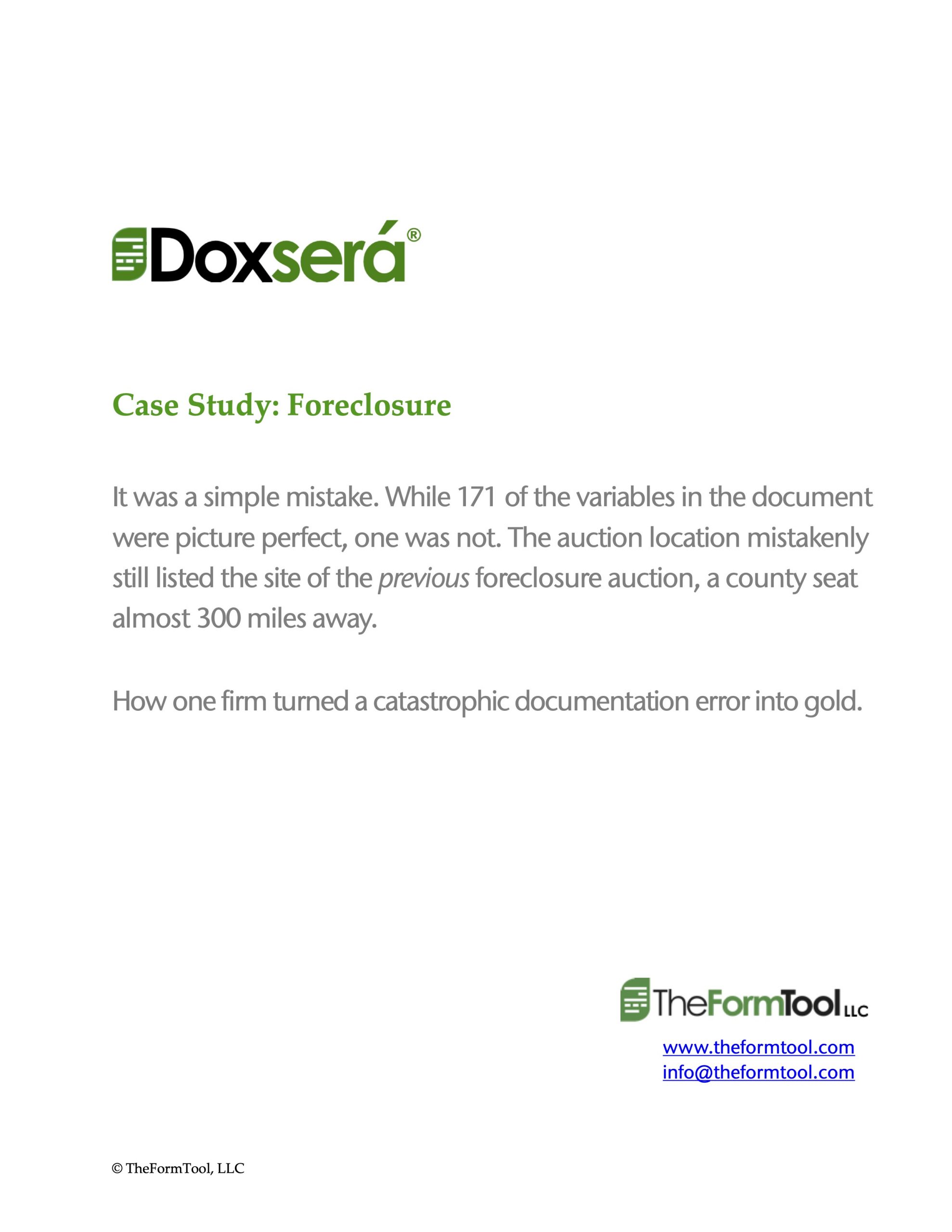 Case Study: Foreclosure