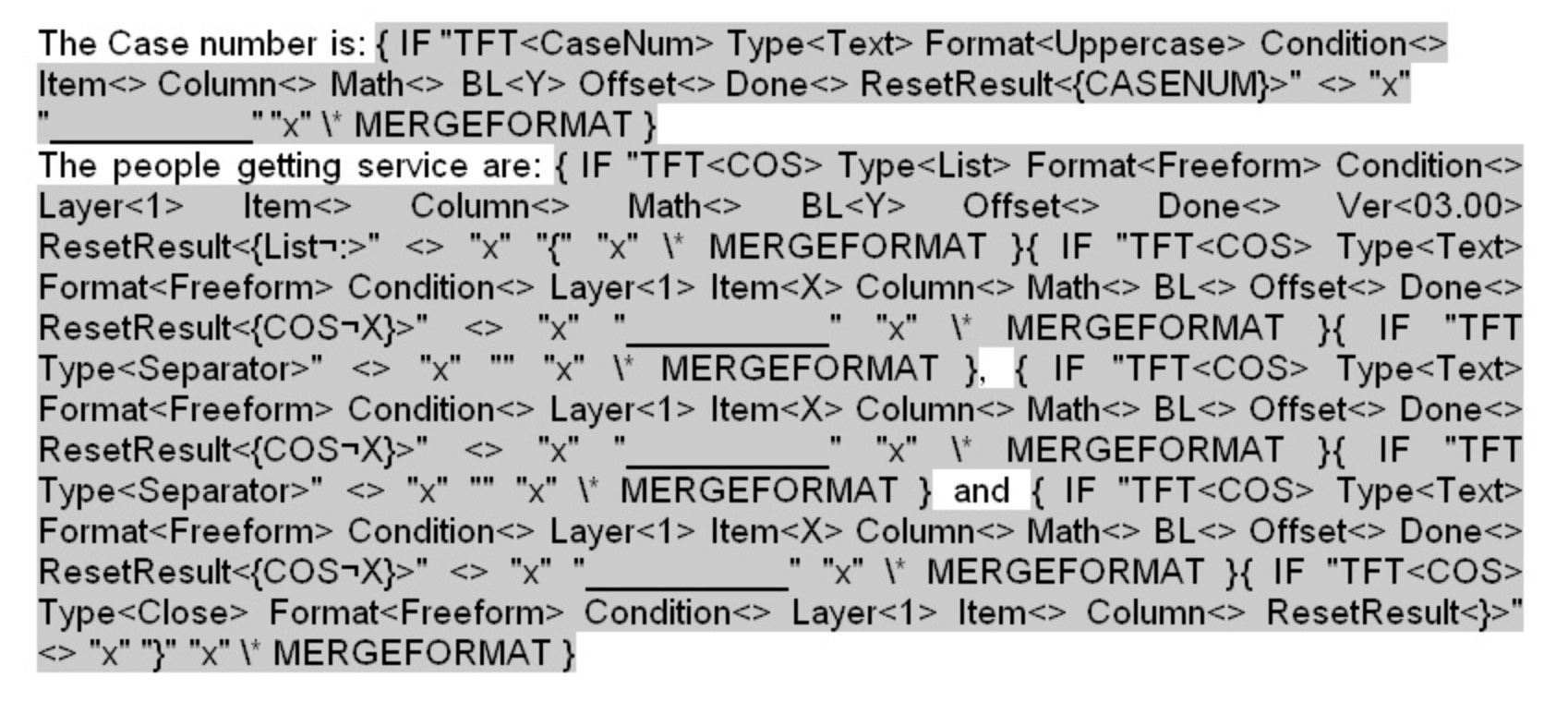 Example of Gibberish