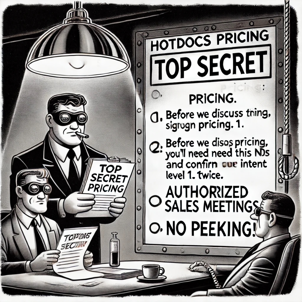 Hotdocs Pricing cartoon